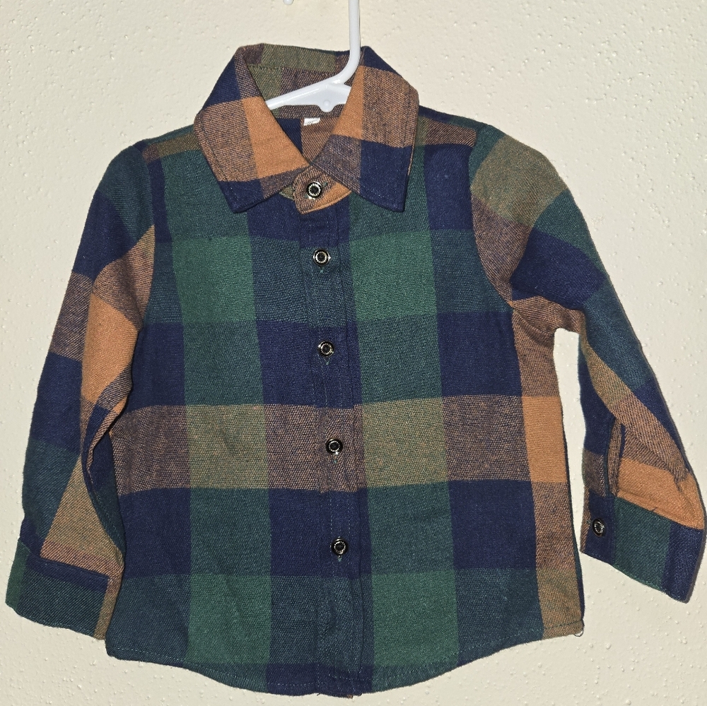 Green plaid button up shirt